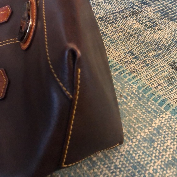 DOONEY & BOURKE rare tortoiseshell logo handbag brown leather - Picture 9 of 12